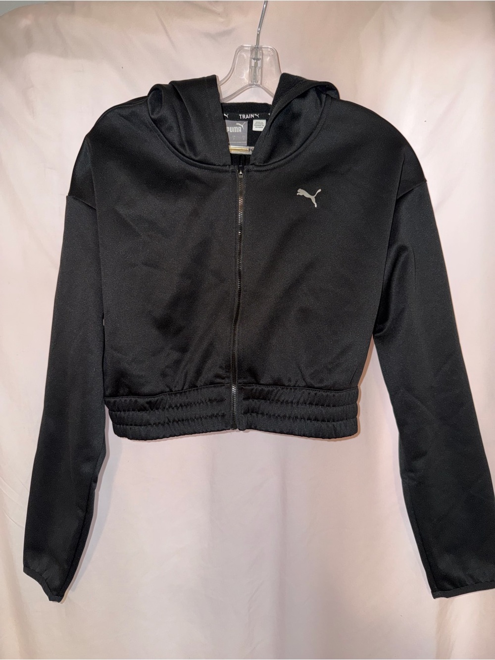 Puma Black Full-Zip Training Hoodie with Logo